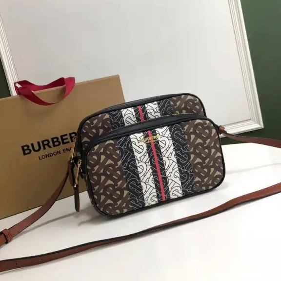 Official FirstBag Ru BURBERRY Medium E-canvas Monogram Bag Stripe Camera 0520